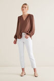 Gathered V Neck Blouse    hi-res