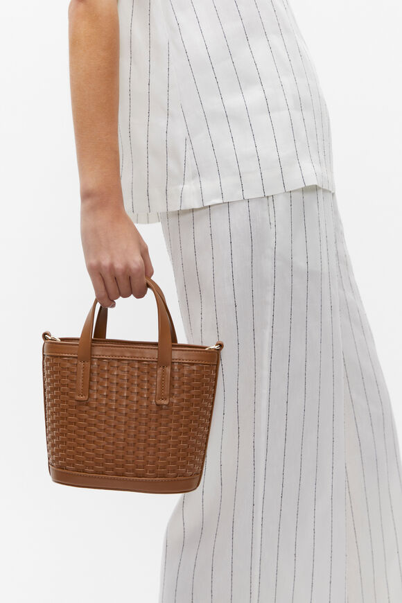Woven Basket Crossbody Bag  True Tan  hi-res