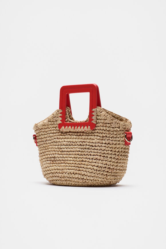 Mini Raffia Crossbody Bag  Strawberry Red  hi-res
