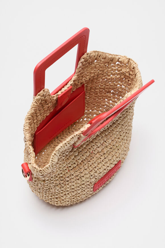 Mini Raffia Crossbody Bag  Strawberry Red  hi-res