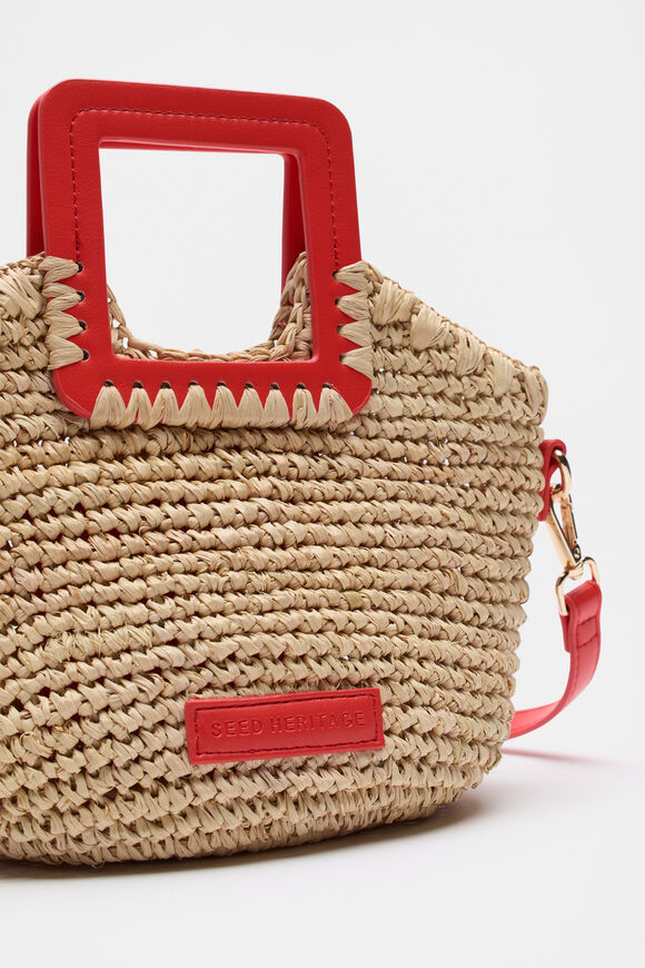 Mini Raffia Crossbody Bag  Strawberry Red  hi-res