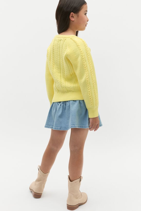 Cable Knit Sweater  Lemon Drop  hi-res