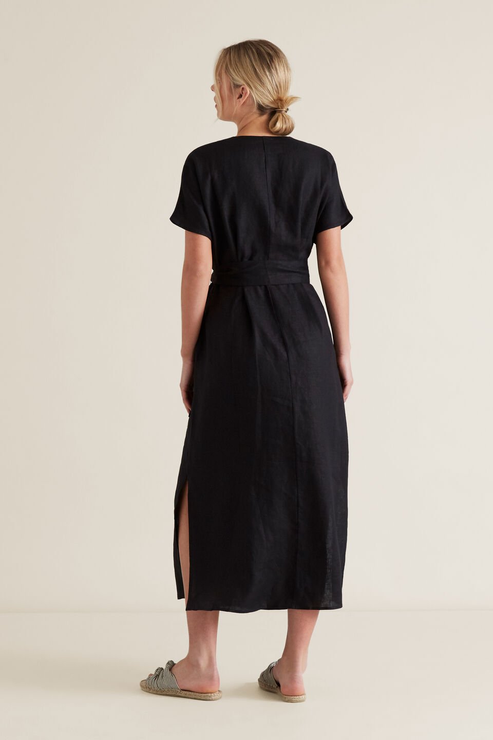 Linen Tie Up Dress  