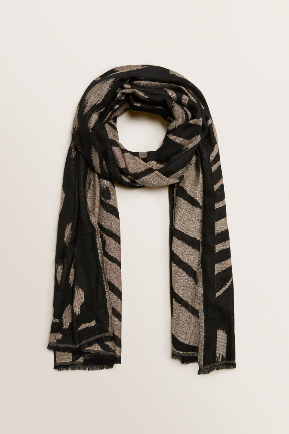 Abstract Animal Jacquard Scarf  