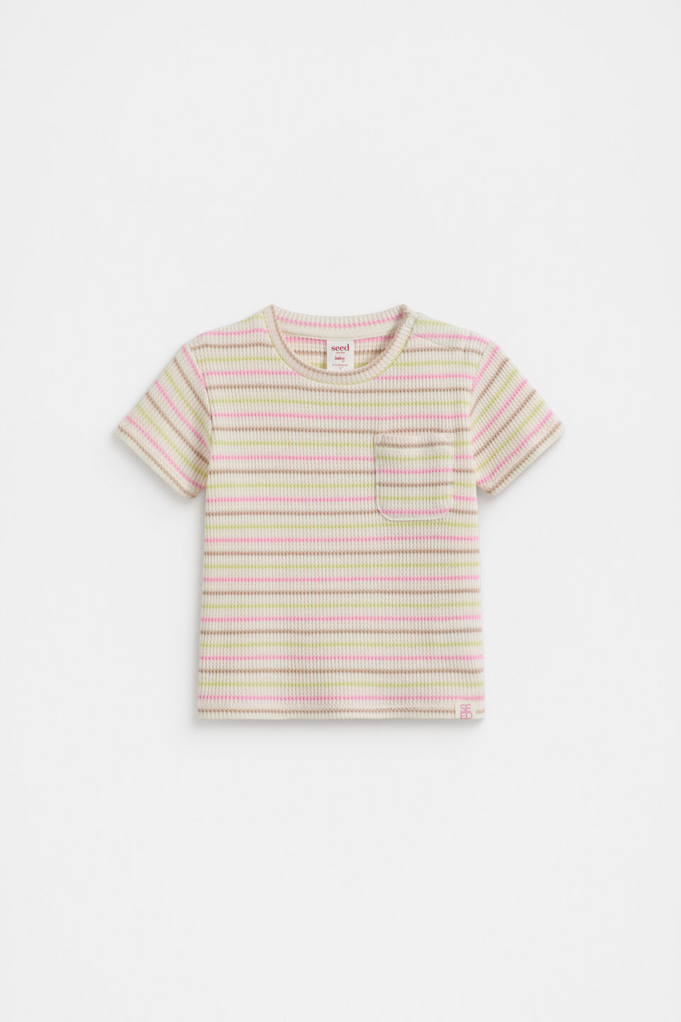 Stripe Waffle Tee  Multi