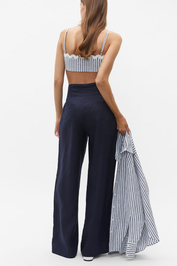 Linen Ric Rac Bralette  Midnight Sky Stripe  hi-res