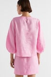 Core Linen Balloon Sleeve Top  Pink Gin  hi-res