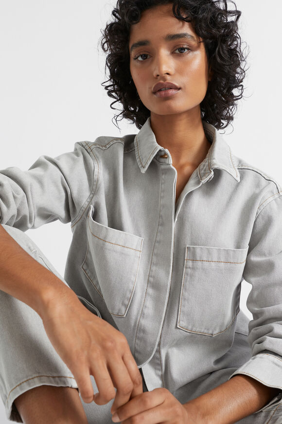Denim Overshirt  Silver Wash  hi-res