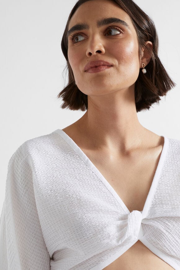 Textured Cotton Twist Top  Whisper White  hi-res