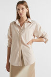 Poplin Pocket Front Shirt  Champagne Beige Stripe  hi-res