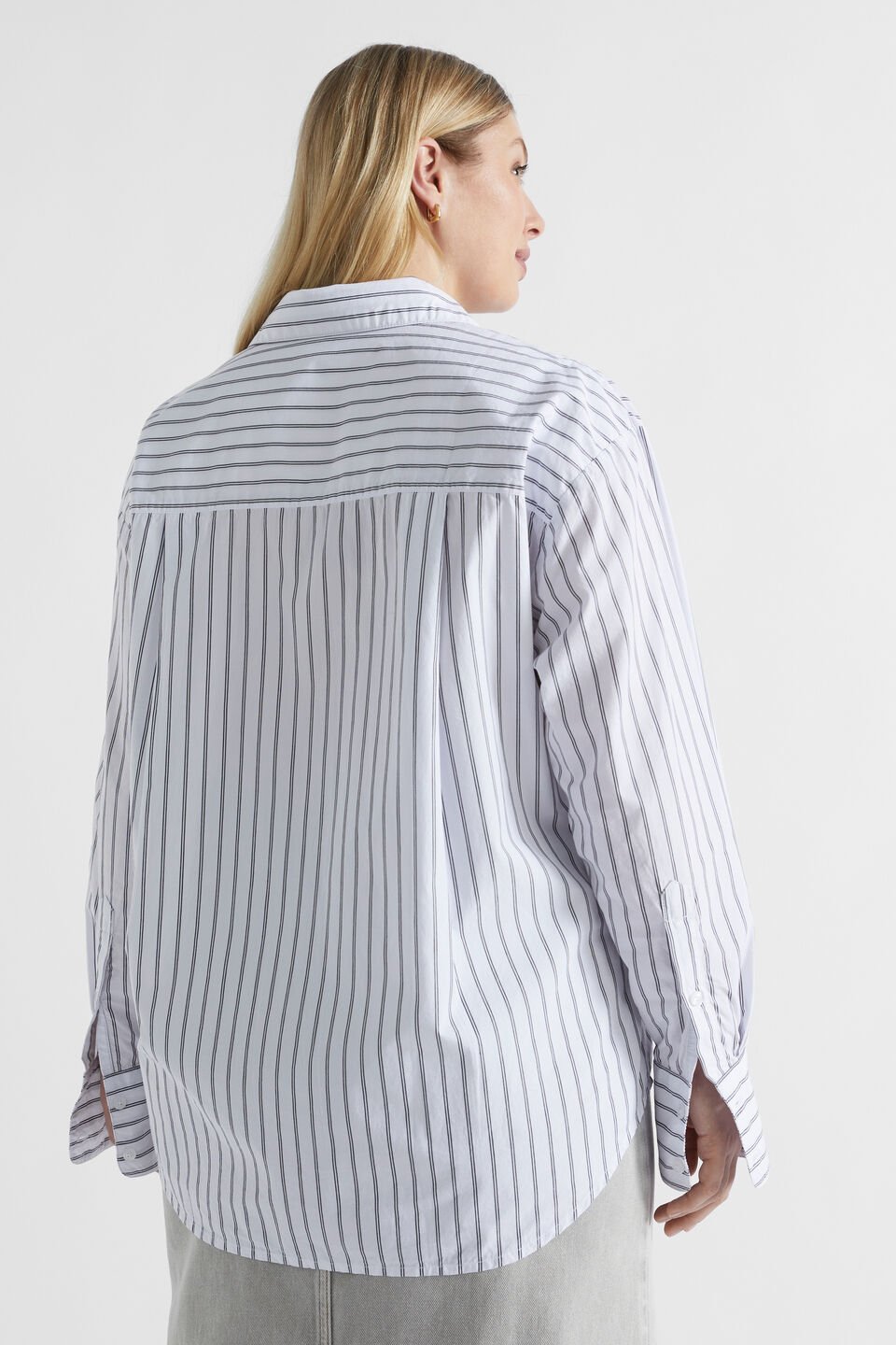 Poplin Pocket Front Shirt  Steel Stripe