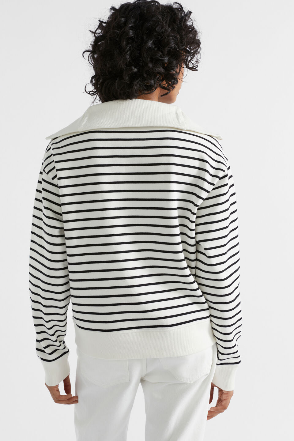 Core Heritage Half Zip Sweat  Cloud Cream Stripe