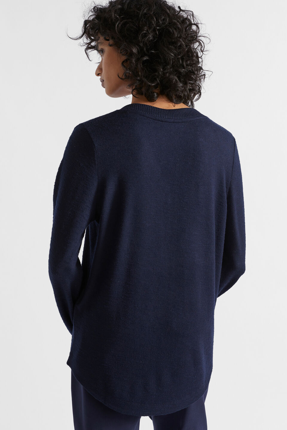 V Neck Supersoft Top  Midnight Sky