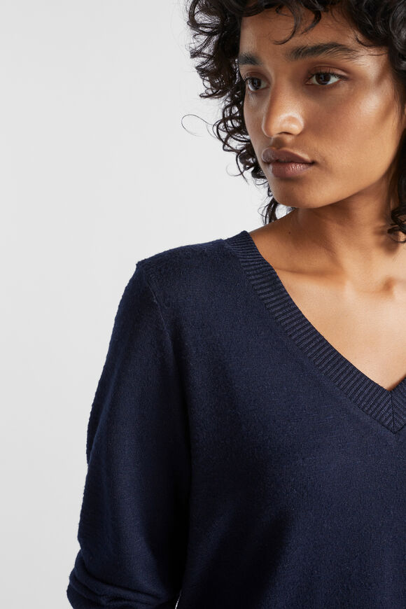 V Neck Supersoft Top  Midnight Sky  hi-res