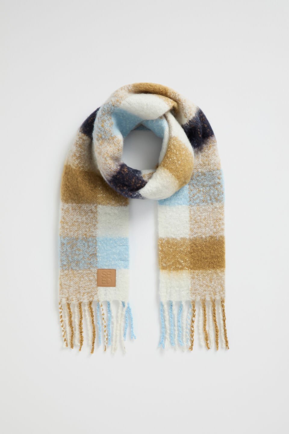Fluffy Check Scarf  Capri Multi