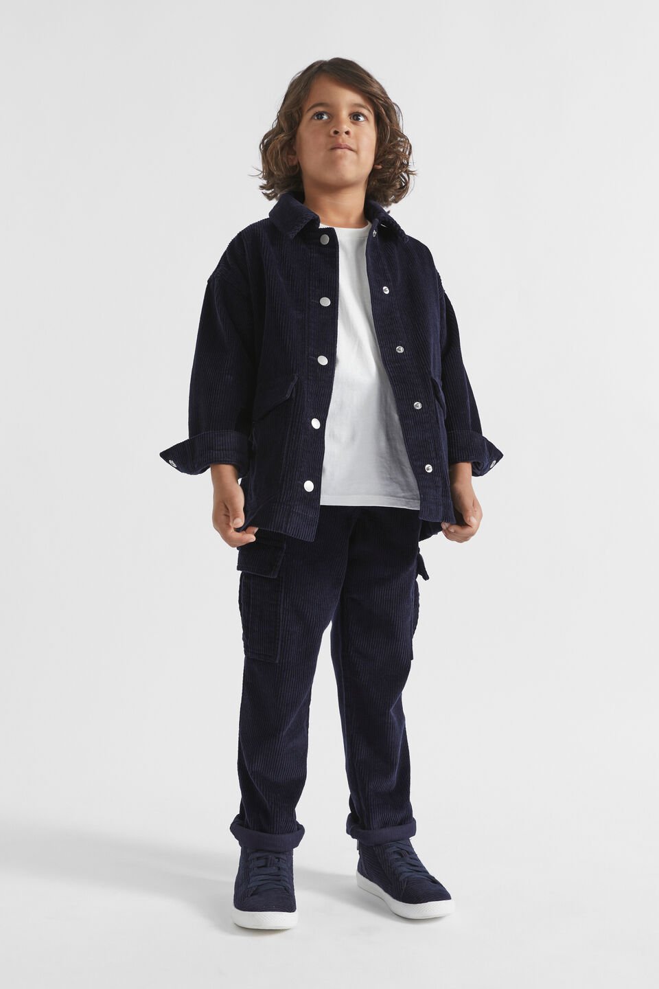 Cord Shacket  Midnight Blue