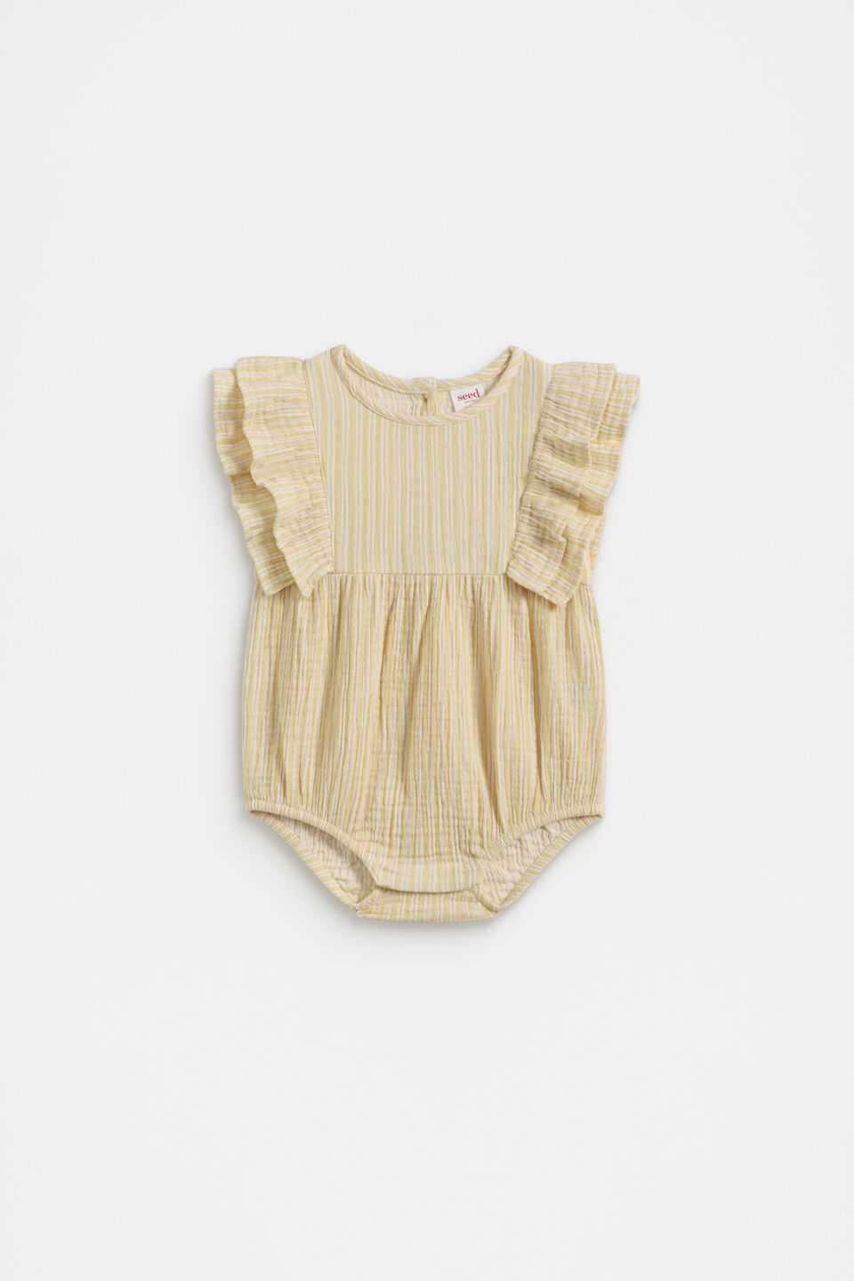 Stripe Frill Romper  Honey