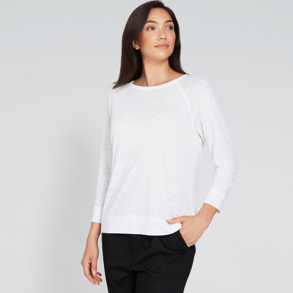 Raglan 3/4 Linen Top  
