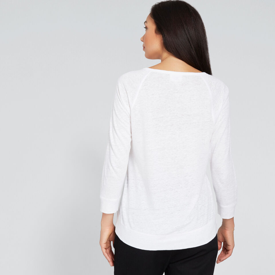 Raglan 3/4 Linen Top  
