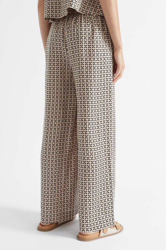 Linen Geo Tie Pant  Champagne Geo  hi-res