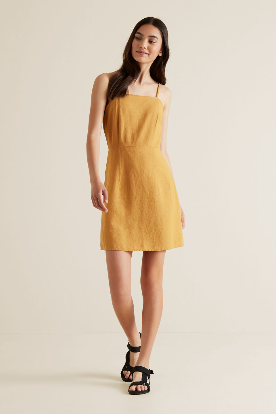 Linen Blend Dress  