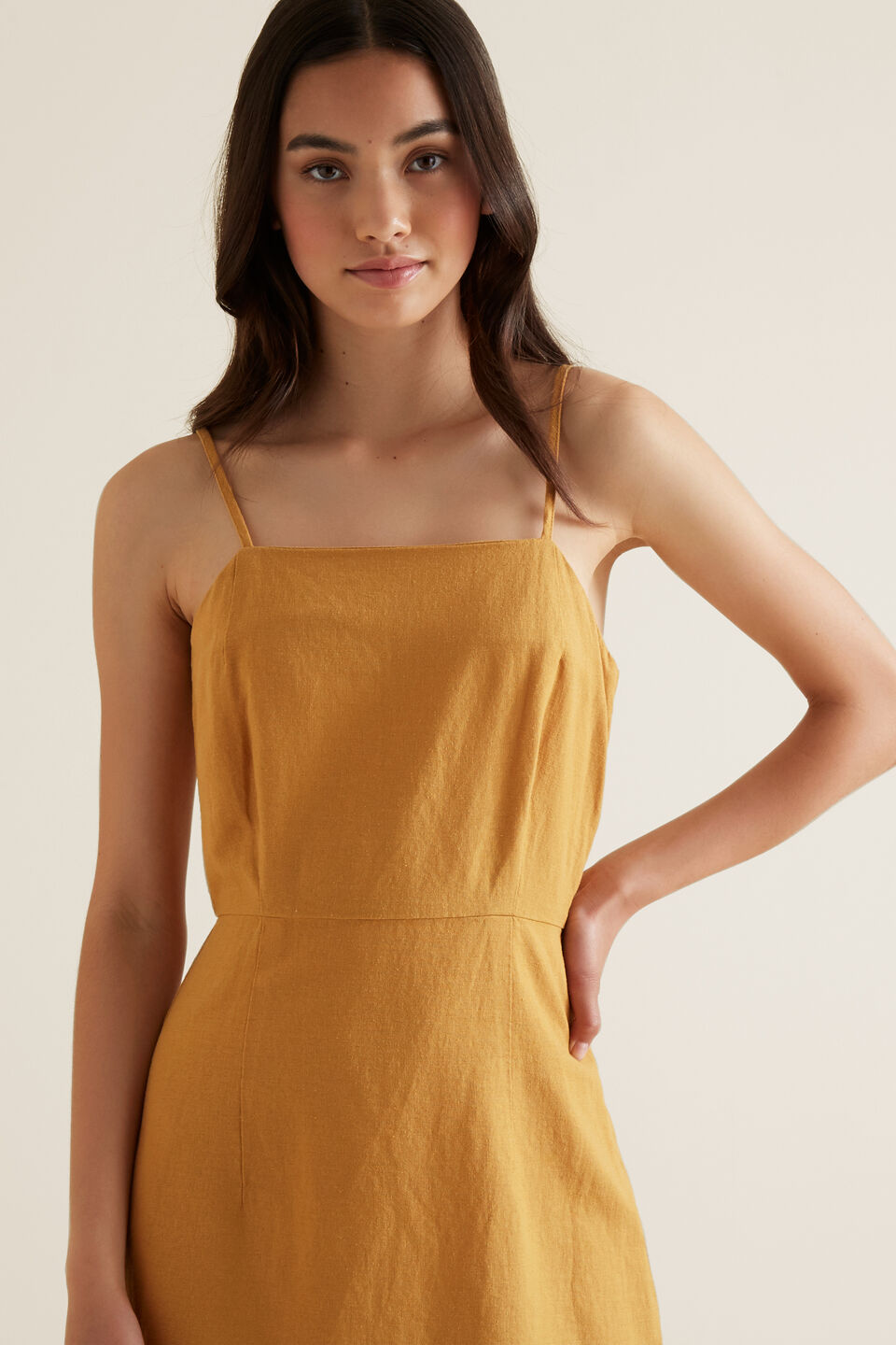 Linen Blend Dress  
