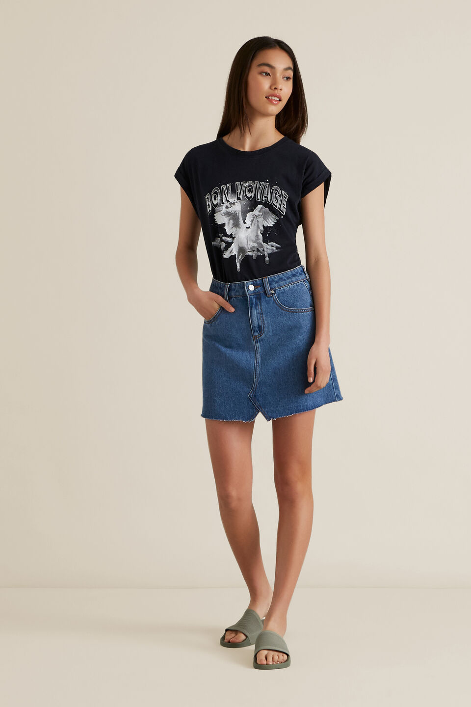 Reworked Denim Skirt  
