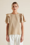 Frill Sleeve Check Blouse    hi-res