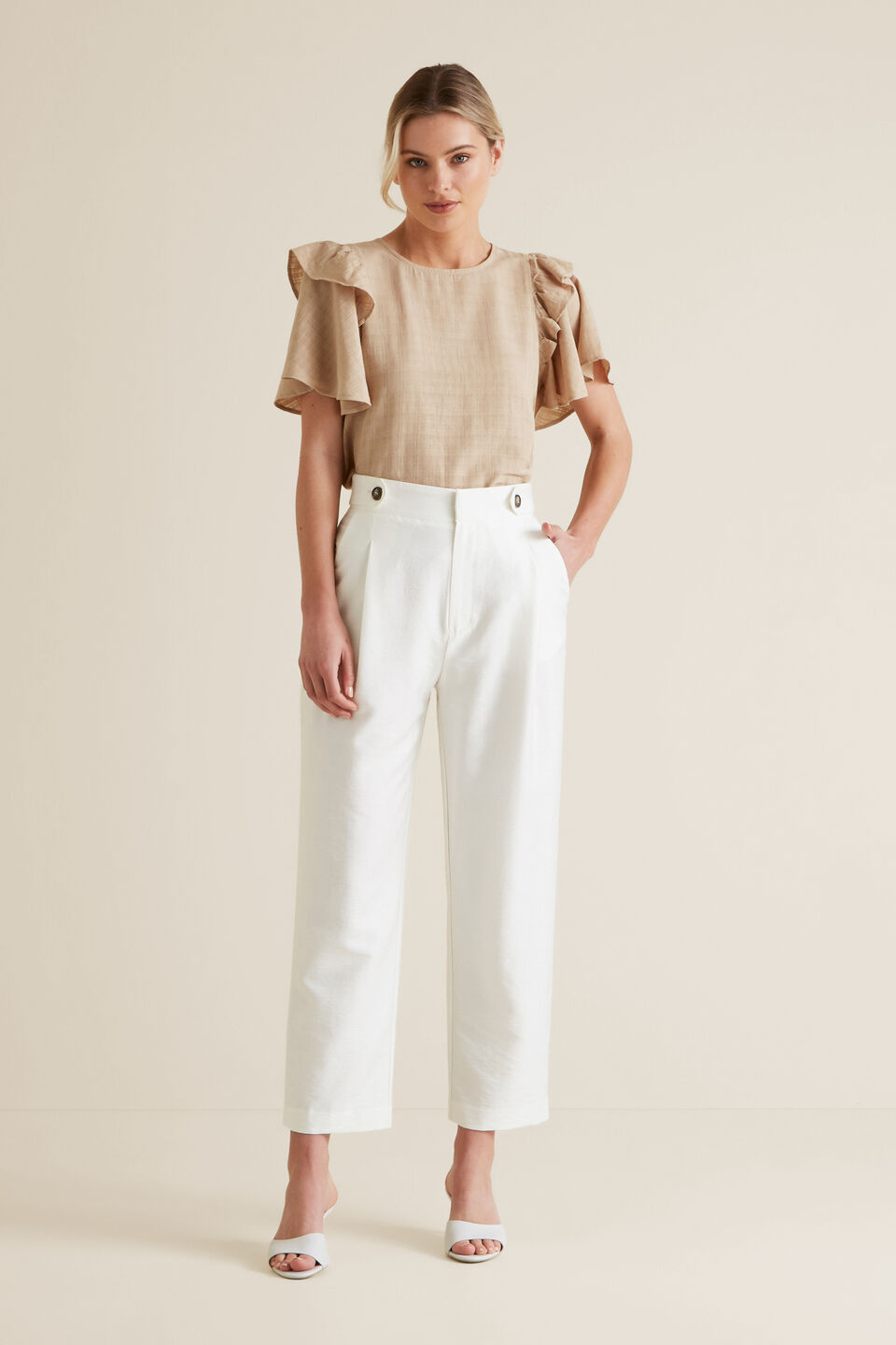 Frill Sleeve Check Blouse  