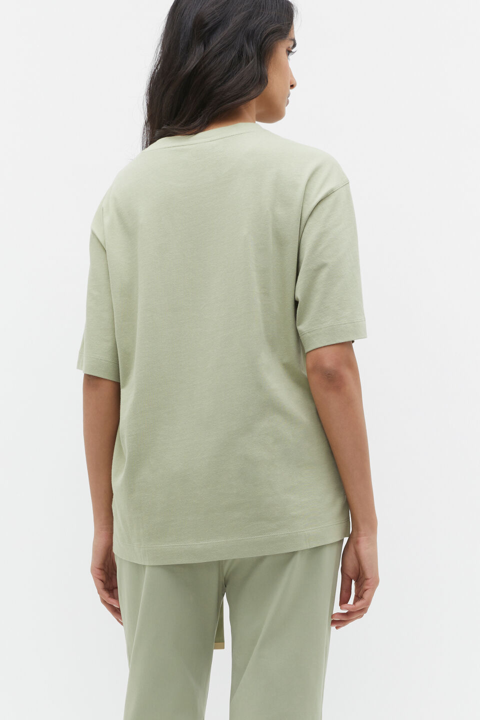 Stacked Logo Tee  Pale Olive