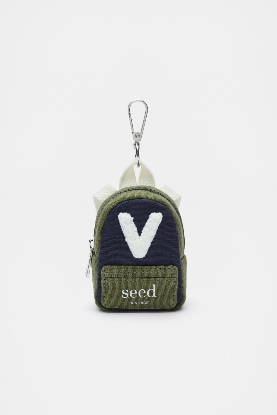 Mini Backpack Initial Keyring  V