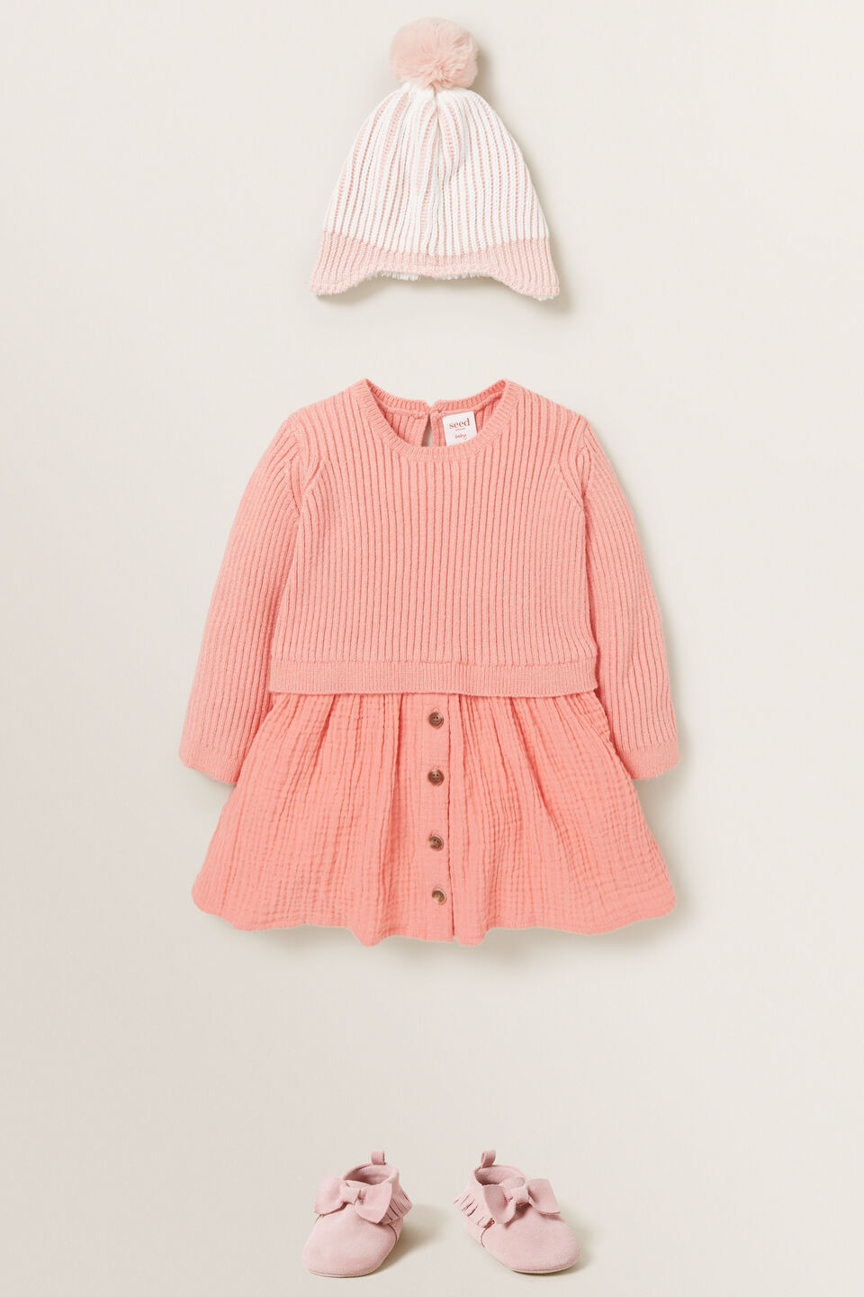 Spliced Knit Dress  