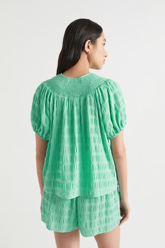 Textured Gingham Top  Jade Green Gingham  hi-res