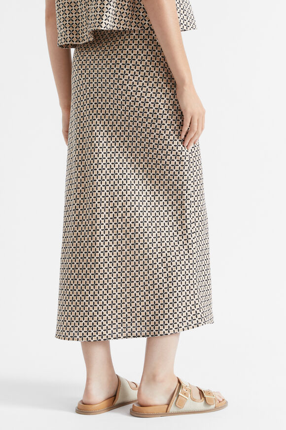 Linen Geo Skirt  Champagne Geo  hi-res