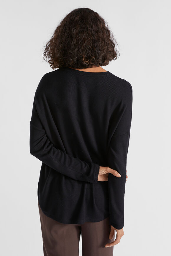 Waffle Supersoft Top  Black  hi-res