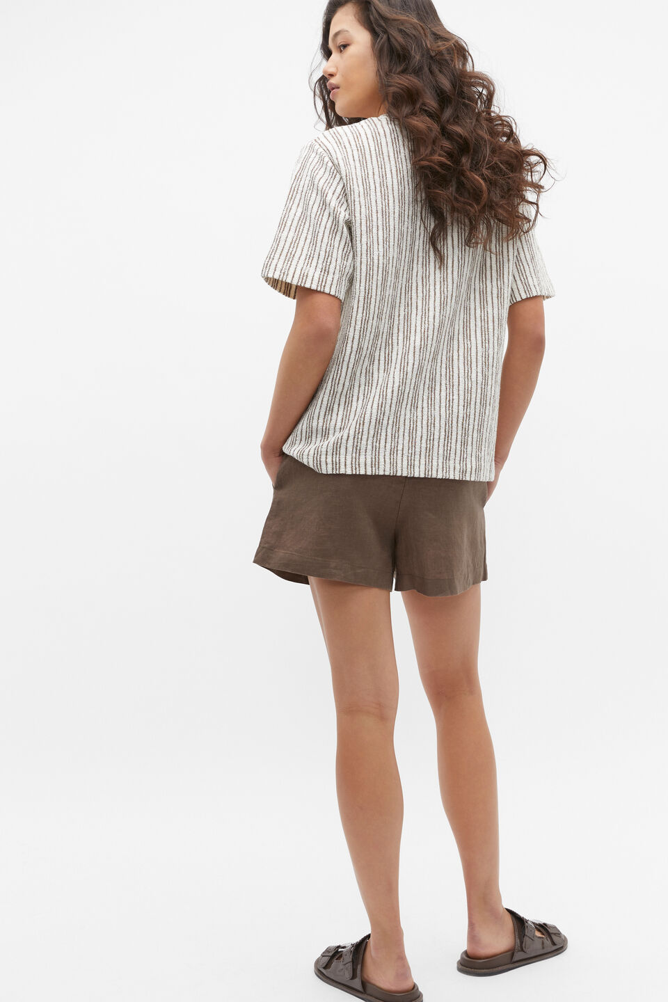 Textured Stripe Top  Affogato Stripe