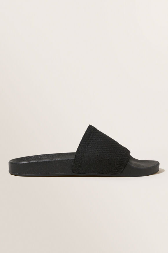 Seed Knit Pool Slide  Black  hi-res