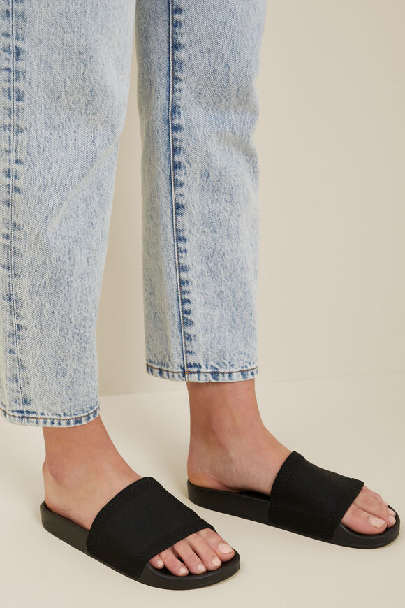 Seed Knit Pool Slide  Black  hi-res
