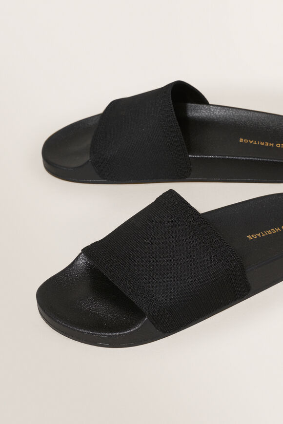 Seed Knit Pool Slide  Black  hi-res