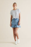 Ruffle Hem Denim Skirt    hi-res