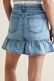 Ruffle Hem Denim Skirt    hi-res
