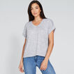 Rolled Cuff V Neck Top    hi-res