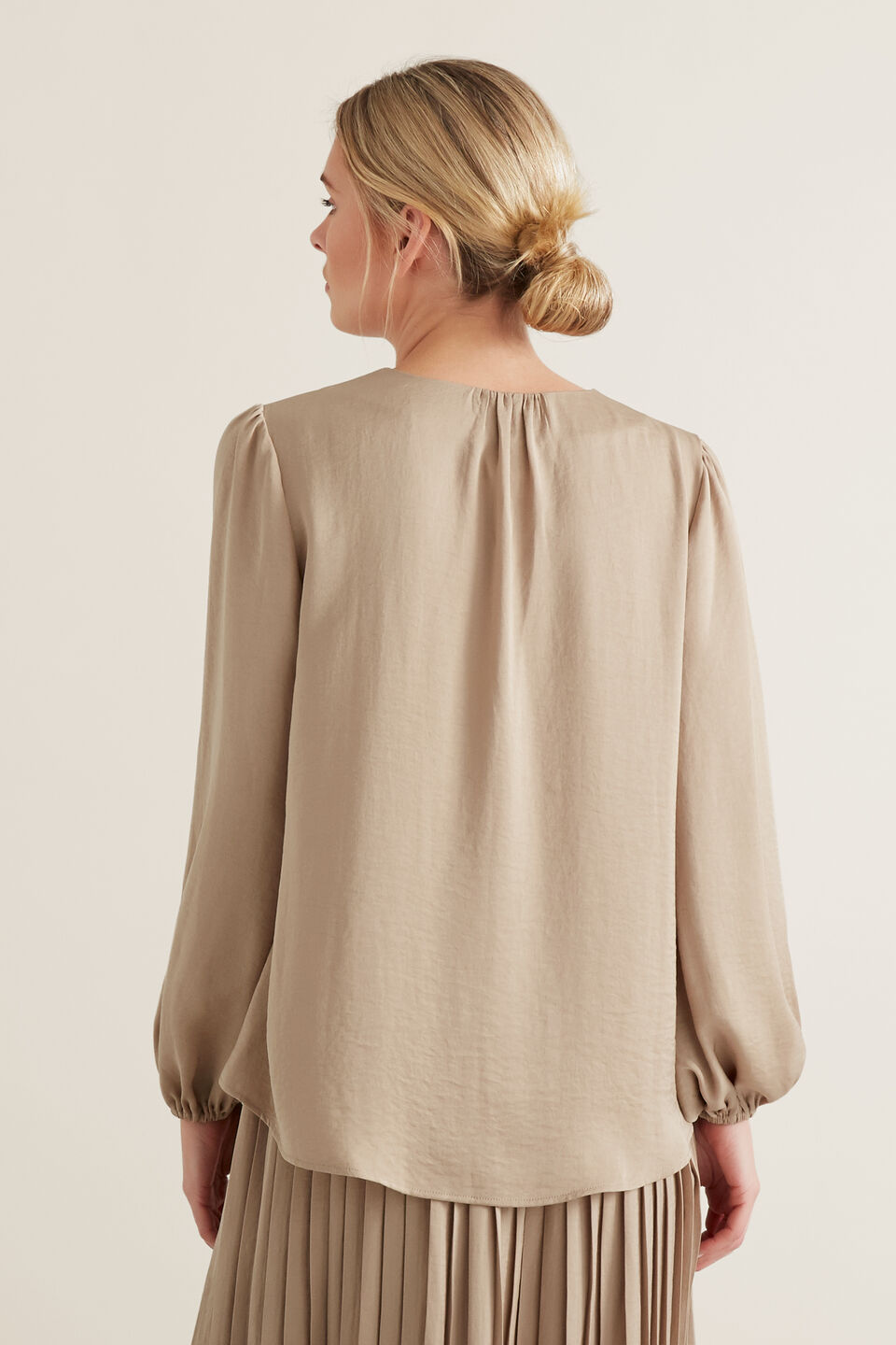 Gathered V Neck Blouse  