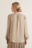 Gathered V Neck Blouse    hi-res