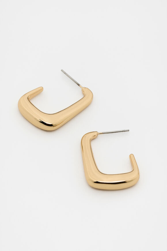 Small Rectangular Hoop  Gold  hi-res