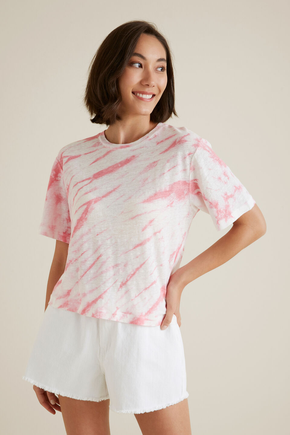Tie Dye Linen Tee  