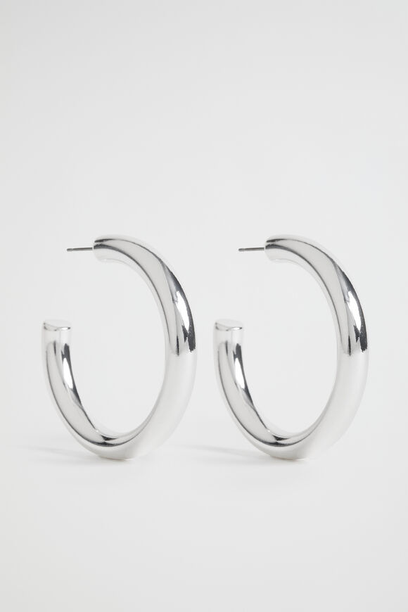 Large Hoop  Silver  hi-res