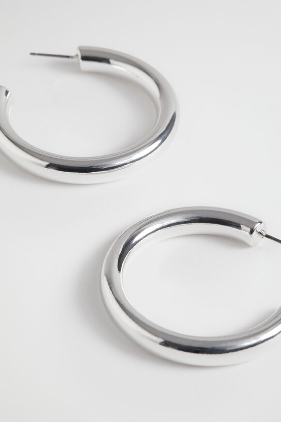 Large Hoop  Silver  hi-res