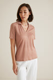 Collared Linen Rib Top    hi-res