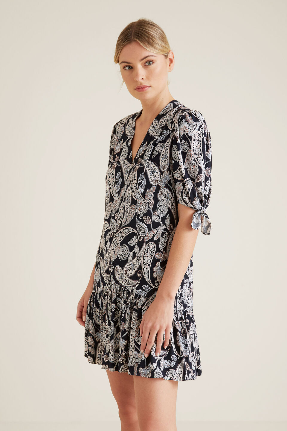 Paisley V-Neck Dress  